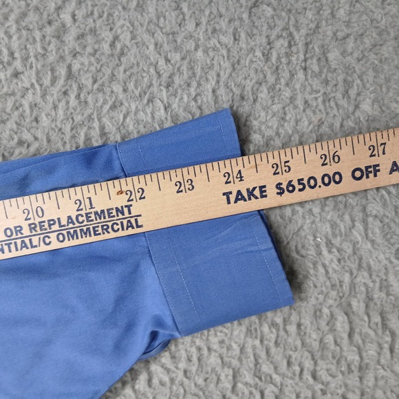 Jos‎ A Bank Traveler Dress Shirt Men's 18.5 35 Blue 100% Cotton Wrinkle Free - Picture 7 of 8